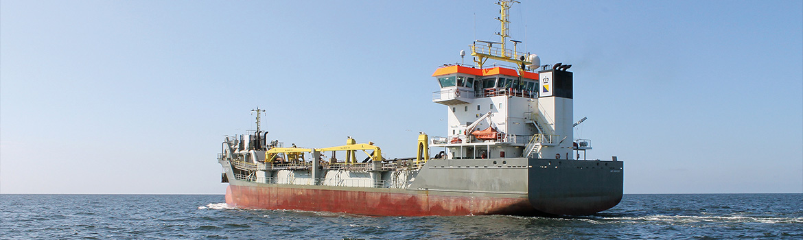 Dredger at sea Shoalway Limassol