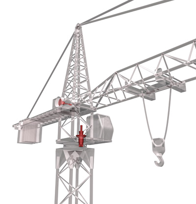 Planetaire reductoren van O&K toegepast in een kraan