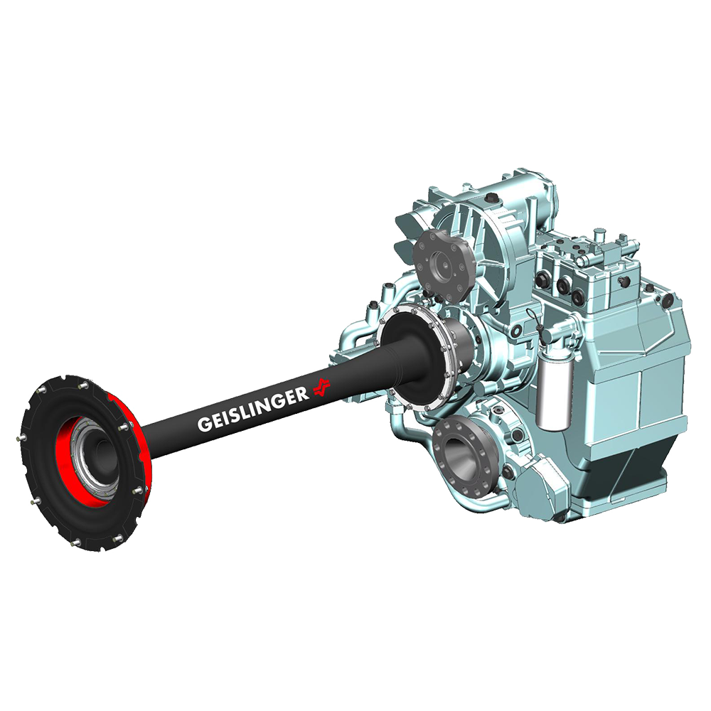 Geislinger Carbotorq® CT47 elastic coupling combined with the ZF 3000 V switchable gearbox